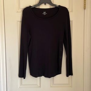 Crown & Ivy Black, longsleeved T-shirt, size L. 100% Pima cotton.